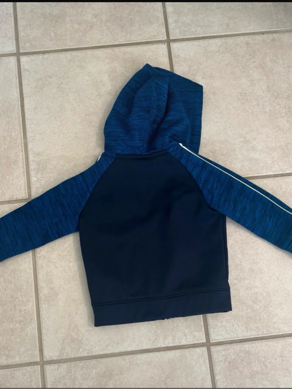 Nike Boys' Navy and Bright Blue Hooded Zip Sweatshirt. Size 12M.